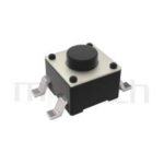 HTS-06MA Series 零件外觀造型示意圖，呈現產品: 6x6，SMD貼片型，垂直按壓方式觸碰開關的零件外型圖，立即從圖片確認是否符合需求。 HTS-06MA產品規格為: 6x6，SMT貼片型，直立型，圓柄，H高度:4.3mm~13mm，常用款。輕觸按鈕可廣泛使用在雲端裝置、智能家居、家電業、健康醫療產品業、工控安全系統及通訊業等IOT相關產業