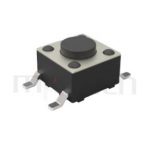 HTS-45MA Series 零件外觀造型示意圖，呈現產品: 4.5x4.5，SMT貼片型，輕觸開關的零件外型圖，立即從圖片確認是否符合需求。 HTS-45MA產品規格為: 4.5x4.5，SMD貼片包裝，直立型，圓柄，H高度:3.8mm~7.1mm，常用款。TACT SWITCH 尺寸包含3x6mm,4.5x4.5mm,5.2x5.2mm,6x6mm,6.2x6.2mm,12x12mm....