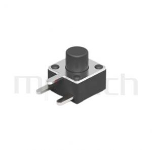 HTS-45RT Series 零件外觀造型示意圖，呈現產品: 4.5x4.5，DIP型，Tact Switch的零件外型圖，立即從圖片確認是否符合需求。 HTS-45RT產品規格為: 4.5x4.5，DIP插件包裝，側按90度，圓頭，H高度:3.8mm~7.1mm，側按型，90度3隻腳。輕觸按鈕防水型輕觸開關，防塵型觸鍵開關，2PIN、4PIN，具多款尺寸、高度可選擇，IP67防水，完整的輕觸開關產品線