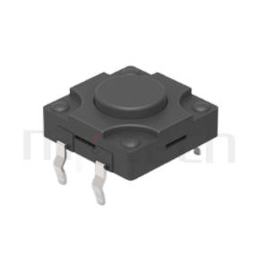 WTS-12P3 Series 零件外觀造型示意圖，呈現產品: 12x12，DIP型，觸碰開關的零件外型圖，立即從圖片確認是否符合需求。 WTS-12P3產品規格為: 12x12，DIP插件型，直立180度，圓柄，H高度:4.3mm~21mm，防水，IP67防水。TACT SWITCH可適用於影音產品、數碼產品、遙控器、通訊產品、家用電器、安防產品、玩具、電腦產品、健身器材、醫療器材...等等