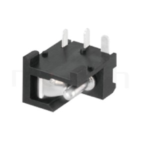 HDC-562 系列-DC電源插座DC POWER JACK ,90度 90° DIP ,Center pin Ø2.0 / Ø2.5 mm 中心針 Ø2.0 / Ø2.5 mm , ,L 12 x W 10.5 x H 8 ,板上高度 8mm