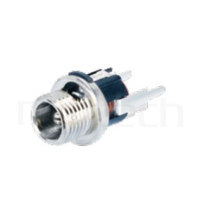 HDC-565 系列-直流電源插座DC JACK ,180度 180° DIP ,Center pin Ø2.0 / Ø2.5 mm 中心針 Ø2.0 / Ø2.5 mm ,外圓 孔徑 8.1 ,L 14 Ø11 ,螺牙外徑Ø8