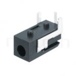 HDC-582 系列-DC電源插座DC POWER JACK ,90度 90° DIP ,Center pin Ø0.65 mm 中心針 Ø0.65 mm ,外圓 孔徑 2.7 ,L 11 x W 5 x H 5 ,板上高度 5mm