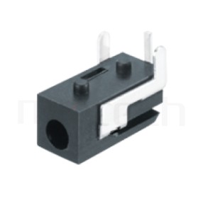 HDC-582 系列-DC電源插座DC POWER JACK ,90度 90° DIP ,Center pin Ø0.65 mm 中心針 Ø0.65 mm ,外圓 孔徑 2.7 ,L 11 x W 5 x H 5 ,板上高度 5mm