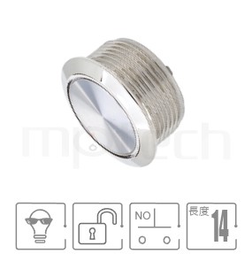 MP19T-2MF Series-薄形金屬按鈕開關|小型，防水、防塵,超薄,Φ19 開孔尺寸,一組常開接點1NO,復歸,平面,無燈,自復位,平柄,不鏽鋼金屬無燈,-IP65以上防水等級| MP16TECH提供您最完整的防水金屬按鈕開關產品與服務