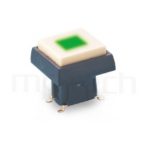 PB-415-441B 系列-帶燈開關 Illuminated Pushbuttons ,方形鍵帽,立式,SMD ,帶燈方形帽蓋 ,尺寸 6X6 ,版上高度12.5mm ,12.5X12.5正方形帽蓋框,10X10正方形按鍵面