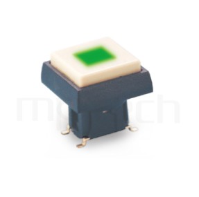 PB-415-441B 系列-帶燈開關 Illuminated Pushbuttons ,方形鍵帽,立式,SMD ,帶燈方形帽蓋 ,尺寸 6X6 ,版上高度12.5mm ,12.5X12.5正方形帽蓋框,10X10正方形按鍵面