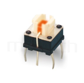 PB-572 系列-帶燈按鈕開關LED Pushbutton Switch ,無鍵帽,立式,DIP ,6PIN ,尺寸 6.8x6.8,版上高度7mm ,4x4.6 按鍵面