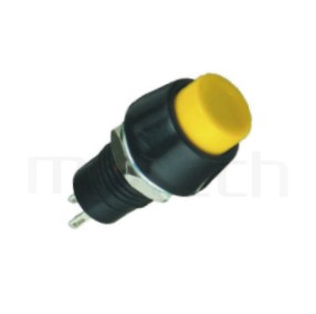 PS-002 系列-復歸按鈕開關Momentary Push button Switch,圓形, 螺母固定,復歸/無鎖/回彈/無段 ,OFF-(ON),SPST,1P1T迴路 ,總長度31mm
