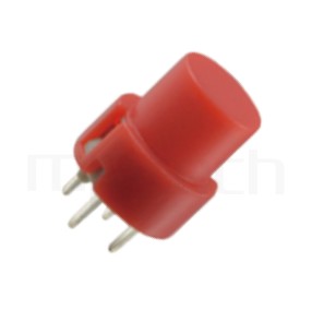 PS-202 系列-復歸按鈕開關Momentary Push button Switch,圓形,DIP插版,小型按鈕,復歸/無鎖/回彈/無段 ,OFF-(ON),SPST,1P1T迴路 ,版上高度10mm