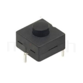 PS-212 系列-按鍵開關Push Switch ,圓形按柄,方形本體,DIP插版,手電筒電源開關,多段多檔 ,ON-OFF 循環迴路 ,12x12 版上高度9mm