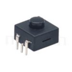 PS-213 系列-塑膠按鈕開關Push button ,圓形按柄,方形本體,DIP插版,手電筒電源開關,多段多檔 ,ON-ON-OFF 循環迴路 ,12x12 版上高度9mm
