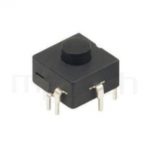 PS-214 系列-按鈕開關Push Switch ,圓形按柄,方形本體,DIP插版,手電筒電源開關,多段多檔 ,ON-ON-ON-OFF 循環迴路 ,12x12 版上高度9mm