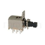 PS-22F05 系列-按鍵開關Push Switch ,90度側按,DIP 插版,螺絲固定孔,電源開關,水平臥式,自鎖/無鎖,有段/無段 ,DPDT,2P2T迴路 ,總長度25, 版上高度15mm