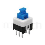 PS-277 系列-按鈕開關Push Switch ,方形,DIP插版,電源開關,垂直立式,自鎖/無鎖,有段/無段 ,DPDT,2P2T迴路 ,7x7 版上高度12.5mm