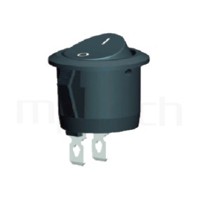 RS-601C-10111NBB 系列-翹板開關Rocker Switch ,23mm ,圓形 ,6A 250VAC, 10A 125VAC,ON-OFF ,SPST,1P1T迴路