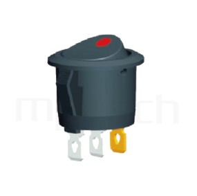 RS-601C-10116LBB 系列-翹板開關Rocker Switch ,23mm ,帶燈圓形 ,6A 250VAC, 10A 125VAC,ON-OFF ,SPST,1P1T迴路