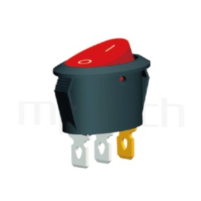RS-601E-10111LRB 系列-翹板開關Rocker Switch ,23x17mm ,帶燈橢圓型 ,6A 250VAC, 10A 125VAC,ON-OFF ,SPST,1P1T迴路