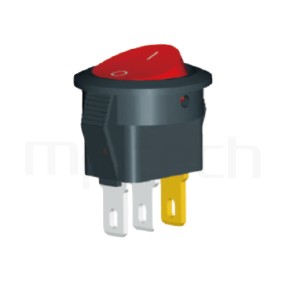 RS-601H2-10111LRB 系列-翹板開關Rocker Switch ,16.5mm ,帶燈圓形 ,3A 250VAC, 6A 125VAC,ON-OFF ,SPST,1P1T迴路