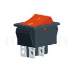 RS-606-20111LRB 系列-翹板開關Rocker Switch ,30x25mm ,帶燈 ,16A 250VAC,ON-OFF ,DPST,2P1T迴路
