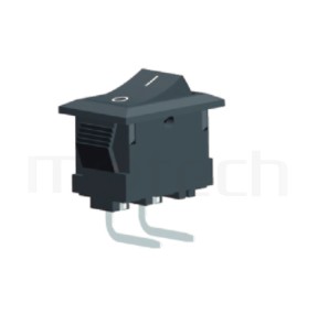 RS-601HL-10131NBB 系列-翹板開關Rocker Switch ,15x10mm ,90度彎腳 ,3A 250VAC, 6A 125VAC,ON-OFF ,SPST,1P1T迴路