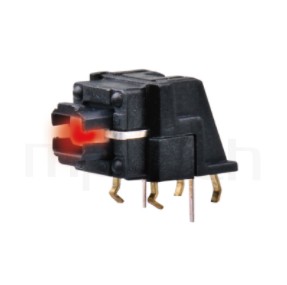 TRL-615TP 系列-帶燈輕觸開關LED Tact Switch ,無鍵帽,臥式,90度側按,DIP ,底部平貼PCB易安裝 ,尺寸 前後寬度12 , 版上高度7mm ,