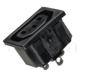 JR-121S-G-AC 系列產品-AC電源插座AC SOCKET ,IEC 60320 F,C13 AC 插座,3PIN焊線端子,180度,卡式,AC-016 DB-F-2 R-302SN,AC OUTLET,UL,cUL,ENEC,VDE,CCC