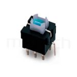 PB-310 系列-自鎖帶燈按鈕開關lock LED Pushbutton Switch ,無鍵帽,立式,DIP ,可搭配帽蓋 ,尺寸 8.5x8.5,版上高度10mm ,4x5 按鍵面