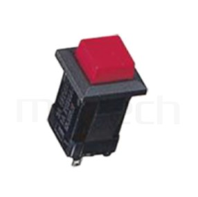 PS-301 系列-自鎖塑膠按鈕開關Lock Push button ,方形,卡式,焊線,自鎖/有段 ,OFF-ON,SPST,1P1T迴路 ,總長度29mm