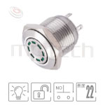 16mm,Φ16,1NO,復歸無鎖,帶燈,平面多點狀，鋼鐵人發光符號 | 照光式金屬按鈕,MP16-4MS 系列防水/防塵/防化學腐蝕,短款,16mm,1NO常開接點,無鎖復歸,平鈕,LED燈金屬開關,LED帶燈,六種燈色可選,多點狀 | MP16TECH提供您最完整的防水金屬按鈕開關產品與服務