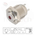 16mm,Φ16,1NO,復歸無鎖,帶燈,高平面點狀 | 帶燈金屬開關,燈色任選,MP16-4MV 系列防水、防破壞、耐腐蝕,短款開關,16mm孔徑,1NO常開接點,復歸 自復位,高柄,照光式金屬按鈕,單點燈 | MP16TECH提供您最完整的防水金屬按鈕開關產品與服務