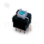 LED帶燈自鎖按鈕開關，Lock LED Push button ,無鍵帽,立式,DIP ,可搭配帽蓋 ,尺寸 8.5x8.5,版上高度10mm ,4x5 按鍵面 | MP16TECH提供您專業的按鈕開關產品與服務