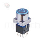 LED自鎖按鈕開關Lock LED Push button ,無鍵帽,立式,DIP ,可搭配帽蓋 ,尺寸 8.5x8.5,版上高度10mm ,4x5 按鍵面 | MP16TECH提供您專業的按鈕開關產品與服務