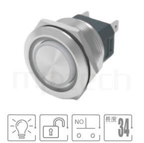 MP25H-4MF Series-LED帶燈照光金屬開關,高電流天使眼防水按鈕開關,IP防水、IK防破壞、耐腐蝕,,孔徑25mm,外徑28mm,,常開接點,復歸回彈,平頭,LED帶燈按鈕開關,多種燈色可選,環型帶燈平面可對照於KPB25,MPB25,MPS25,MW25,HK25B,HKYB25B,J25,EJ25,GQ25,pbm25,cmp,bpb,mp25n,ft-25,lb25b,qn25,材質-黃銅,鋁合金,不銹鋼,復歸 自復位 防水防塵防化學腐蝕| MP16TECH提供您最完整的防水金屬按鈕開關產品與服務
