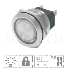 MP25H-4ZF Series-較高電流LED帶燈照光金屬開關,天使眼防水按鈕IP防水、IK防破壞、耐腐蝕,,25mm,外徑28mm,,1NO常開接點,自鎖,平圓形,照光金屬按鍵,LED六種燈色可選,內建電阻,圓型天使眼符號平柄同等於KPB25,MPB25,MPS25,MW25,HK25B,HKYB25B,GQ25,pbm25,cmp,bpb,mp25n,ft-25,J25,EJ25,lb25b,qn25,材質-SUS,鋁合金,金屬外殼,自鎖 防水防塵防化學腐蝕| MP16TECH提供您最完整的防水金屬按鈕開關產品與服務